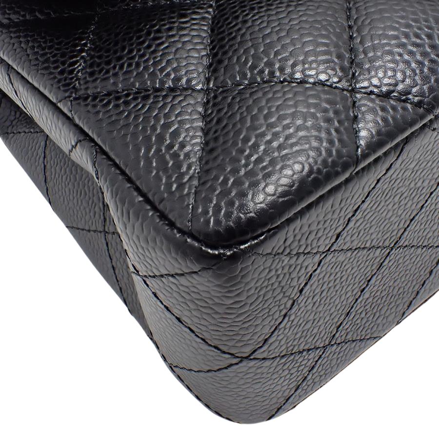 CHANEL(シャネル) マトラッセ ココマーク Wフラップ23 チェーンショルダーバッグ ショルダーバッグ 肩掛け 2WAY ダブルフラップ キャビアスキン ブラック黒 ゴールド金具 A01113 レディース 40802171755【中古】【アラモード】 CHANEL（シャネル） マトラッセ ココマーク Wフラップ23 チェーン
