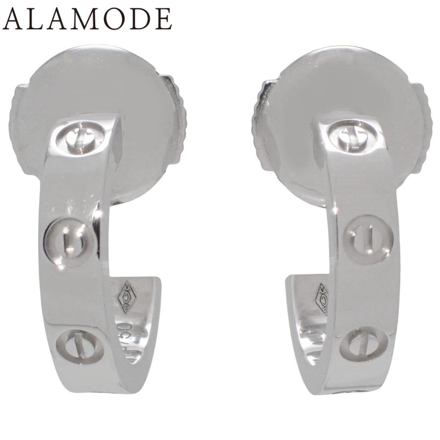 カルティエ LOVE シングルピアス　18金ホワイトゴールド　片面ダイヤモンド カルティエ LOVE シングルピアス 18金ホワイトゴールド 片面