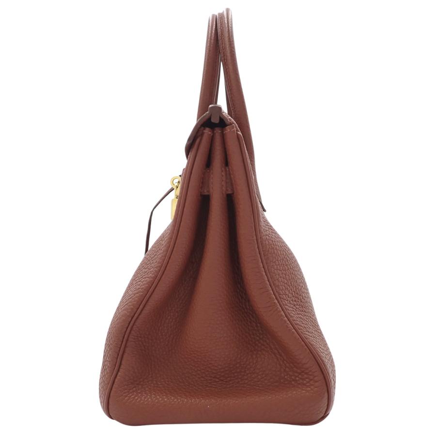 美品 ブラウンレザー ハンドバッグ バーキン30 HERMES（エルメス） バーキン30 シェンヌ ブラウン茶 トゴ ゴールド