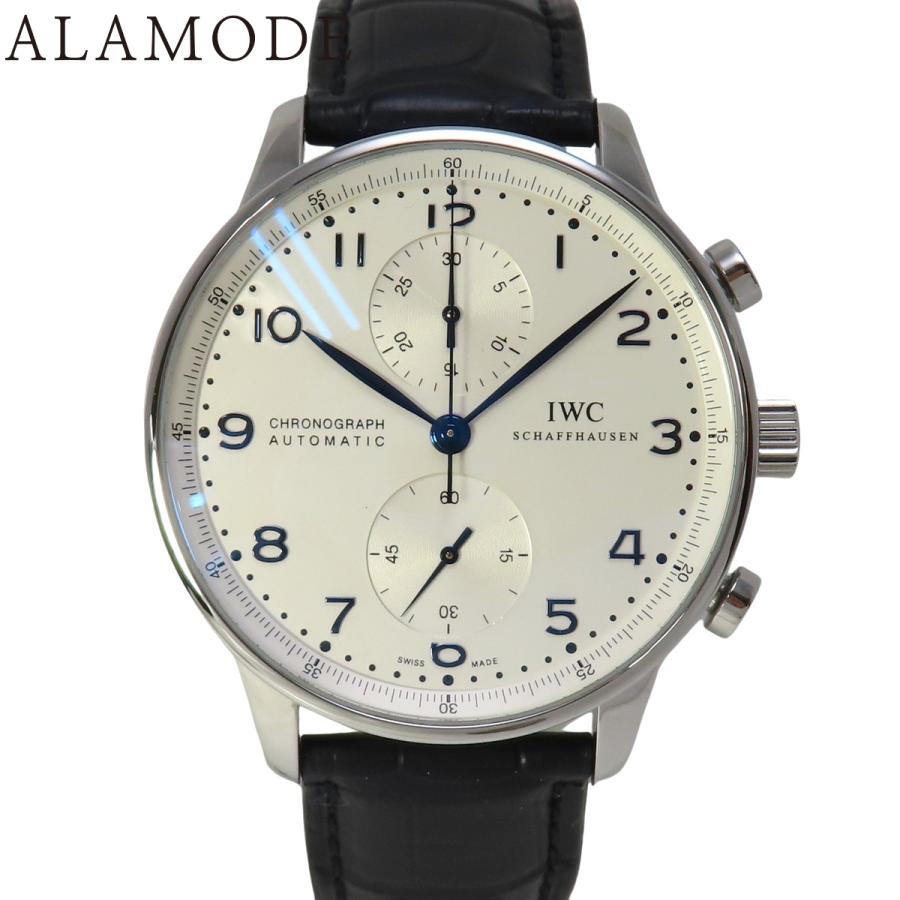 IWCポルトギーゼ・クロノグラフ IW371446 SS/革 シルバー 自動巻き メンズ 40802172780【中古】【アラモード】 | IWC SCHAFFHAUSEN