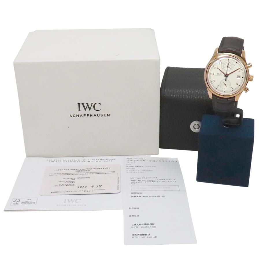 【2023年保証書付】IWC　ポルトギーゼ クロノグラフ  IW390402 PG/革 ホワイト 自動巻き メンズ 40802172921【中古】【アラモード】 | IWC SCHAFFHAUSEN | 07