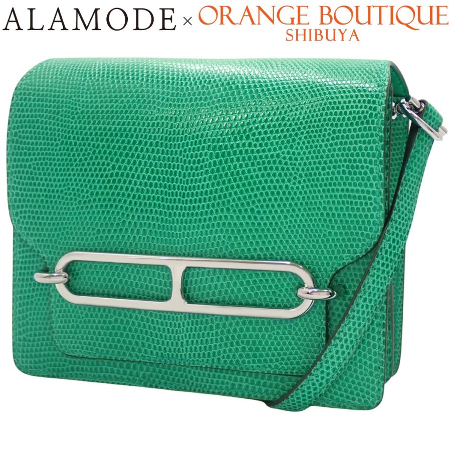 HERMES(エルメス) ロウリス ルリ ミニ ミント グリーン緑 リザード パラジウム金具 シルバー金具 U刻印 ショルダーバッグ 肩掛け 斜め掛け レディース 40802173184【中古】【アラモード】 HERMES（エルメス） ロウリス ルリ ミニ ミント グリーン緑 リザード