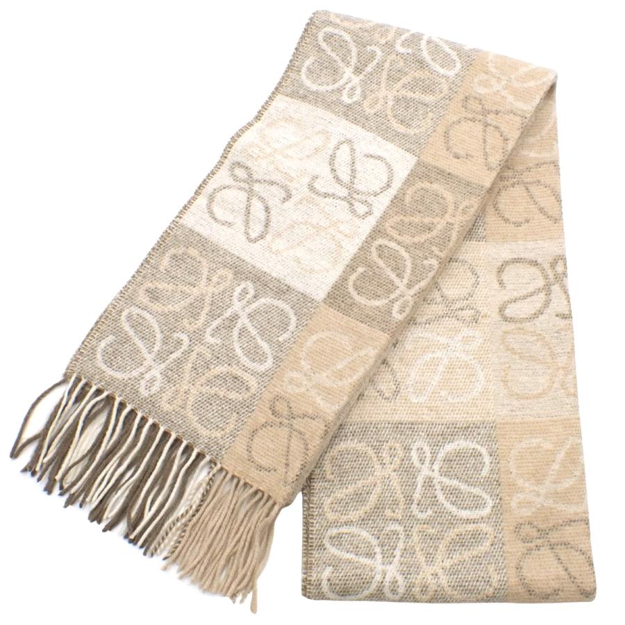 LOEWE（ロエベ） チェッカーボード スカーフ マフラー ウール カシミヤ