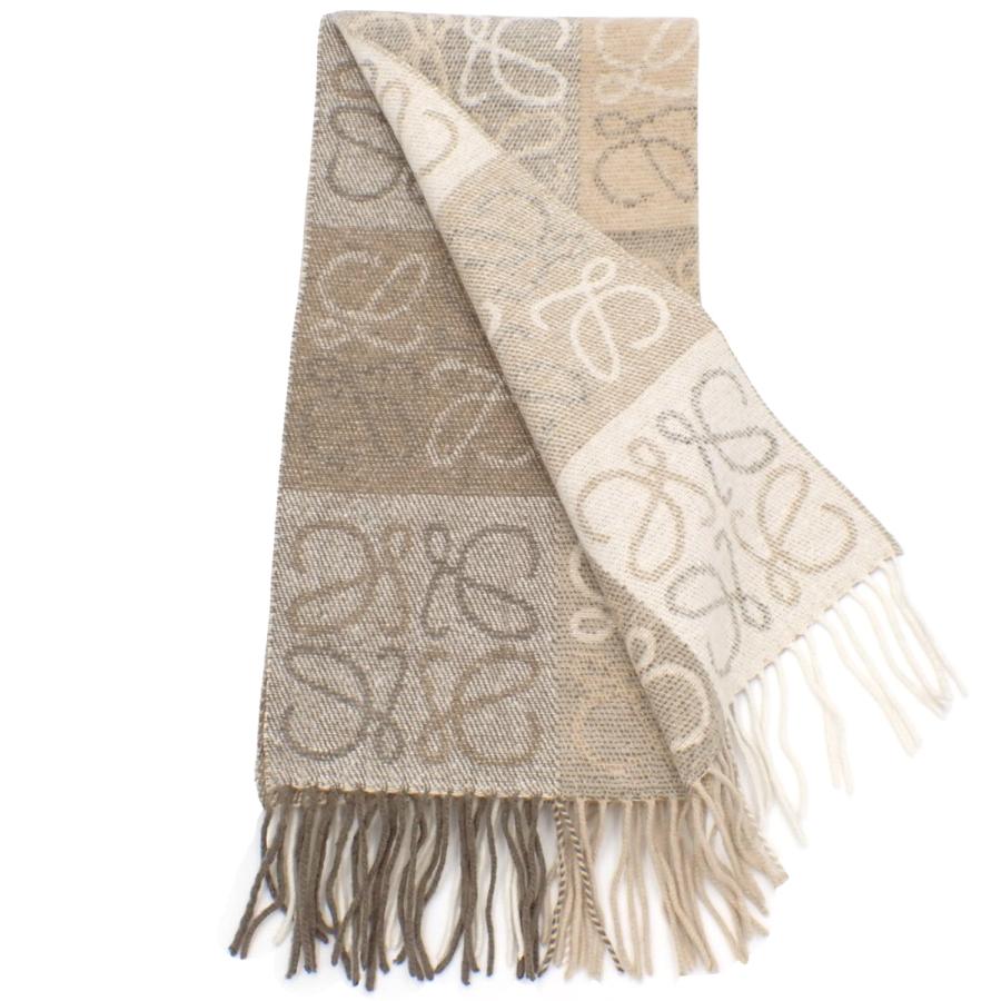 LOEWE（ロエベ） チェッカーボード スカーフ マフラー ウール カシミヤ