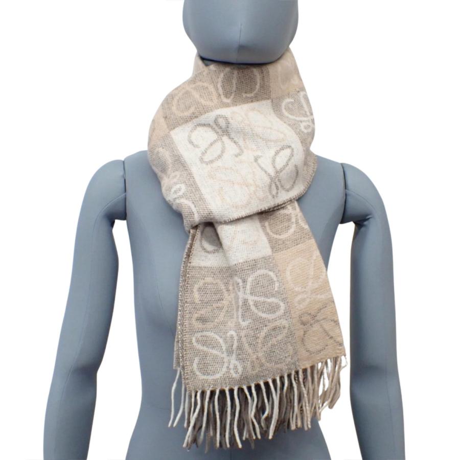 LOEWE（ロエベ） チェッカーボード スカーフ マフラー ウール カシミヤ