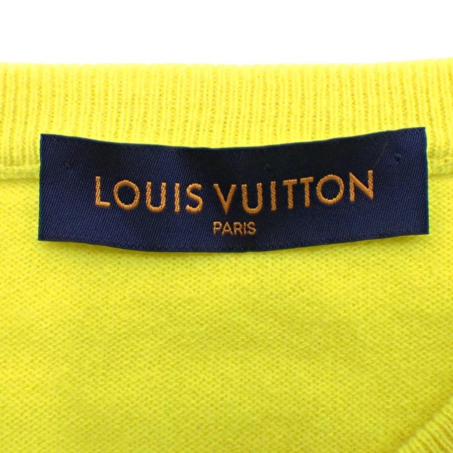 LOUIS VUITTON(ルイ・ヴィトン) LVサークルロゴ刺繍 ニット ニット/セーター 長袖 トップス アパレル XS カシミヤ ウール ネオンイエロー イエロー黄 メンズ 40802173948【中古】【アラモード】 LOUIS VUITTON（ルイ・ヴィトン） LVサークルロゴ刺繍 ニット セーター