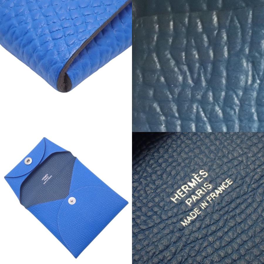 エルメス三つ折り財布ノベルティ牛革　ブルー 楽天市場】【中古】HERMES エルメス ベアンミニ ブルーフリーダ U刻