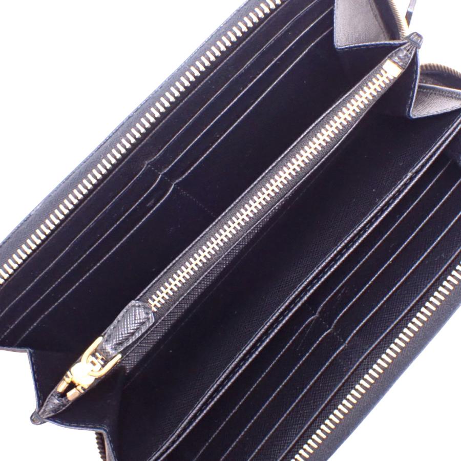 PRADA(プラダ) ジップアラウンド長財布 ロングウォレット ロゴ サフィアーノレザー ブラック黒 1ML506 40802174376【アラモード】 | PRADA | 04