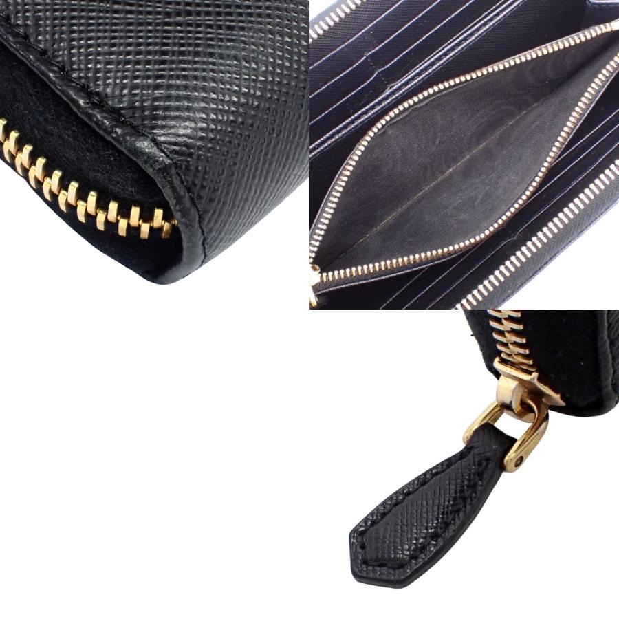 PRADA(プラダ) ジップアラウンド長財布 ロングウォレット ロゴ サフィアーノレザー ブラック黒 1ML506 40802174376【アラモード】 | PRADA | 05