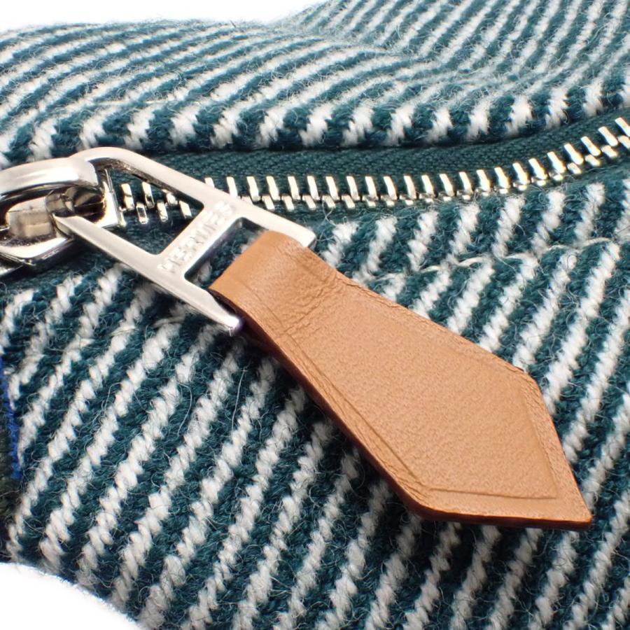 HERMES(エルメス) ブリッド・ア・ブラック PM グリーン緑 ブルー青 オレンジ橙 キャンバス シルバー金具 ポーチ 40802175239【アラモード】 | HERMES | 06
