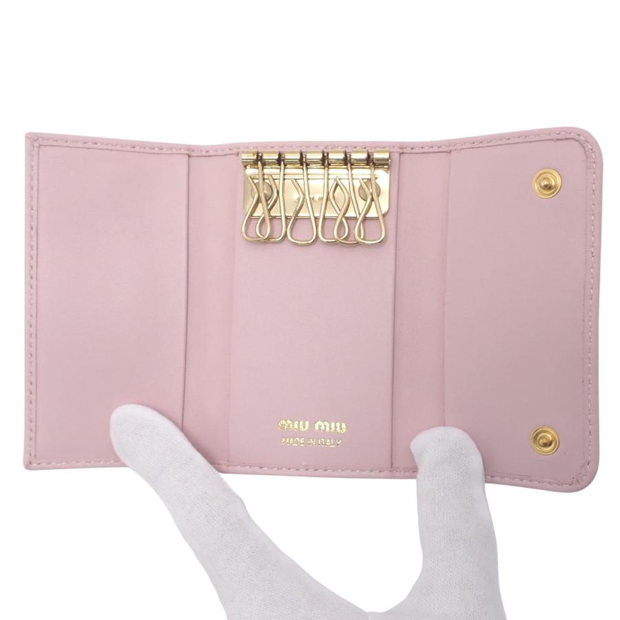 miu miu（ミュウミュウ） ドット 6連キーケース レザー ピンク