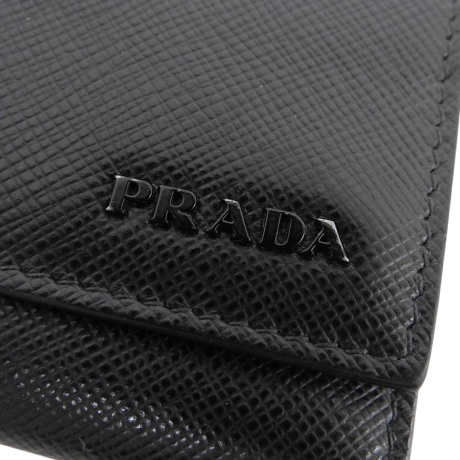PRADA（プラダ） 6連キーケース 六連 サフィアーノ ブラック黒 グレー