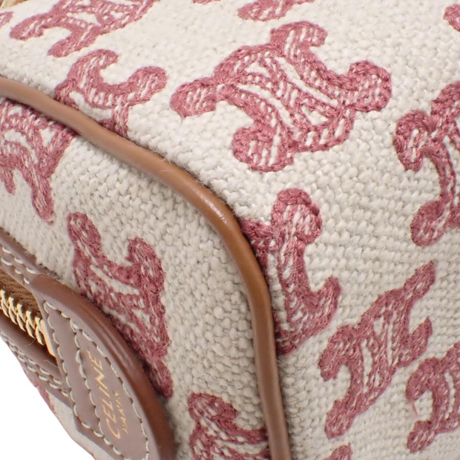 CELINE(セリーヌ) マカダム ミニボストンバッグ ショルダー キャンバス ベージュ ブラウン茶 レッド 赤 40802176136【アラモード】 | CELINE | 06