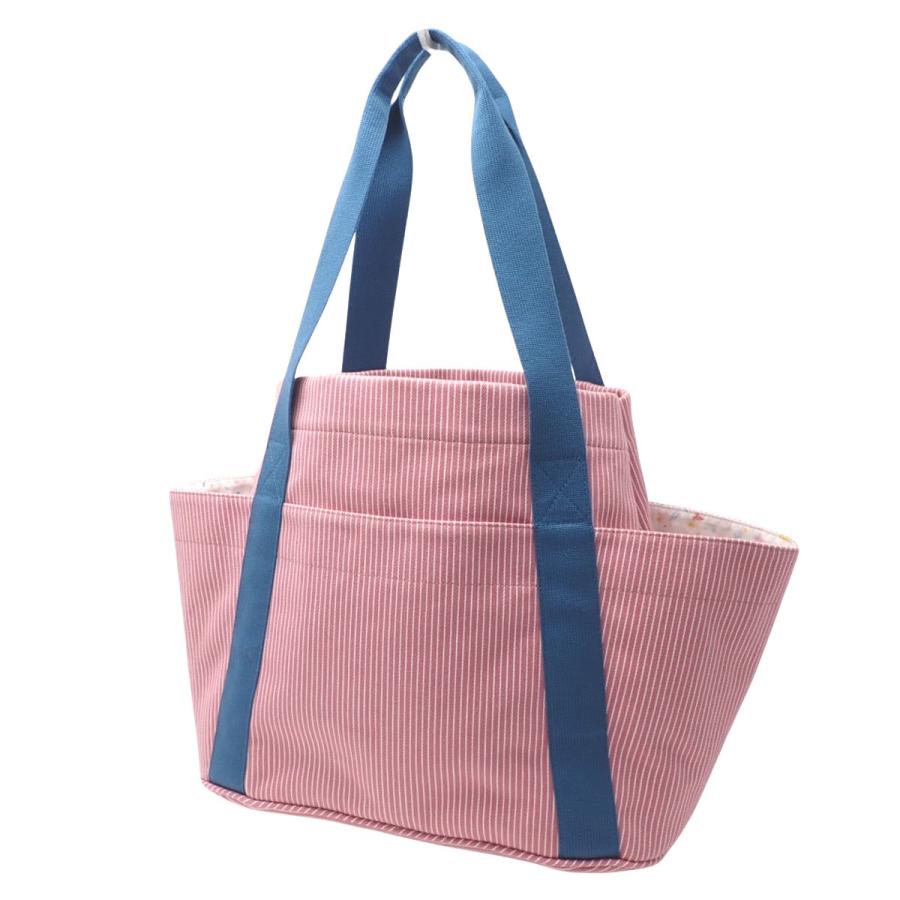 HERMES（エルメス） パスパス マザーズバッグ ピンク ブルー コットン 