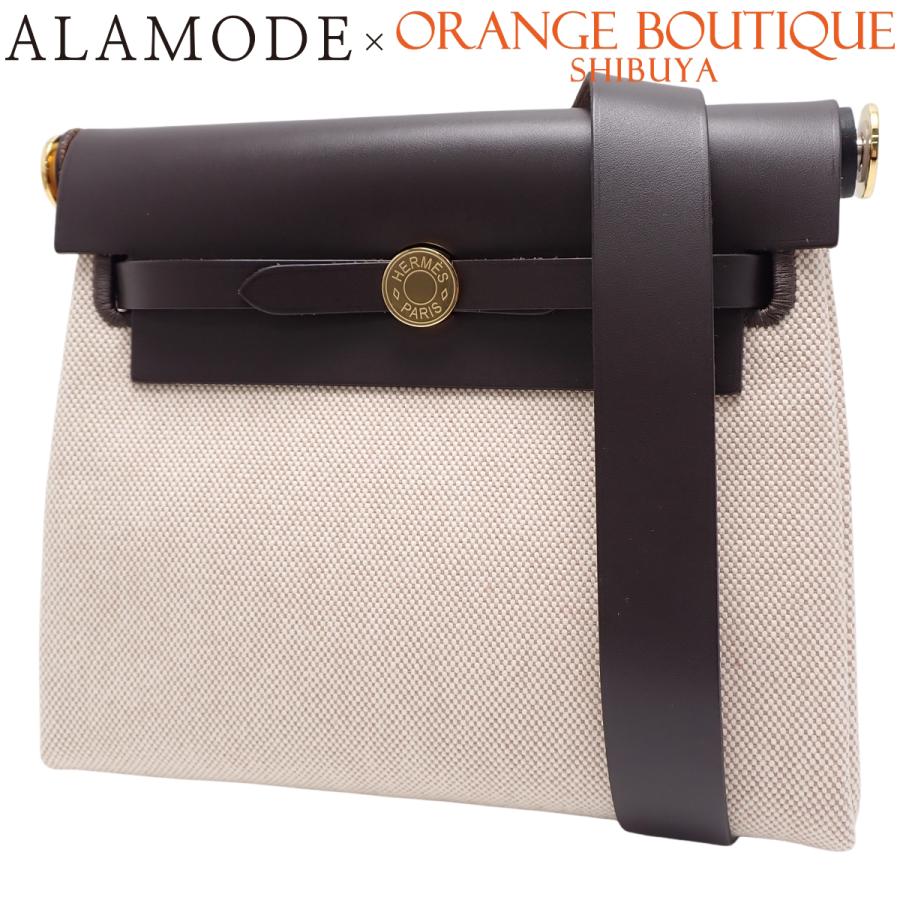 【未使用】HERMES(エルメス) エールバッグ ジップ 20 K刻印 ミニ エベンヌ ベージュ ブラウン茶 トワルミリタリー ヴァッシュハンター ゴールド金具 ショルダーバッグ 肩掛け 斜め掛け レディース 40802176234【アラモード】 HERMES（エルメス） 【未使用】エルメス エールバッグ ジップ 20 K刻印