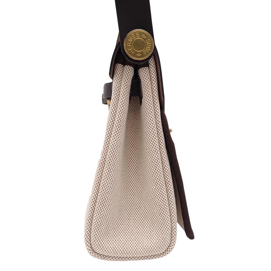 【未使用】HERMES(エルメス) エールバッグ ジップ 20 K刻印 ミニ エベンヌ ベージュ ブラウン茶 トワルミリタリー ヴァッシュハンター ゴールド金具 ショルダーバッグ 肩掛け 斜め掛け レディース 40802176234【アラモード】 HERMES（エルメス） 【未使用】エルメス エールバッグ ジップ 20 K刻印