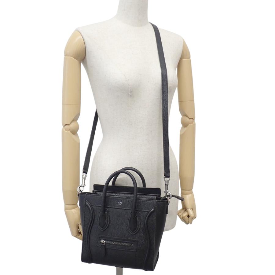 CELINE(セリーヌ) ラゲージ ナノショッパー ハンドバッグ 肩掛け ショルダー 2WAY レザー ブラック 40802177131【アラモード】 | CELINE | 02
