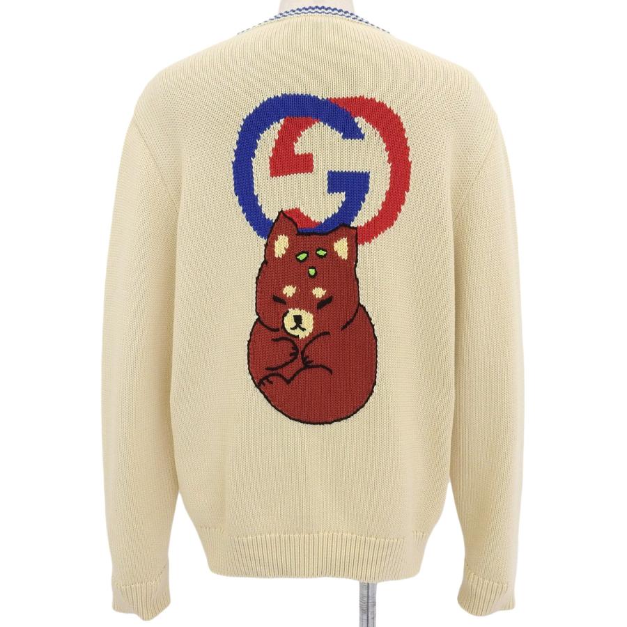 GUCCI(グッチ) カーディガン キツネ きつね トップス アパレル GG L コットン アイボリー 736023 メンズ 40802177785【中古】【アラモード】 GUCCI（グッチ） カーディガン キツネ きつね トップス GG L コットン