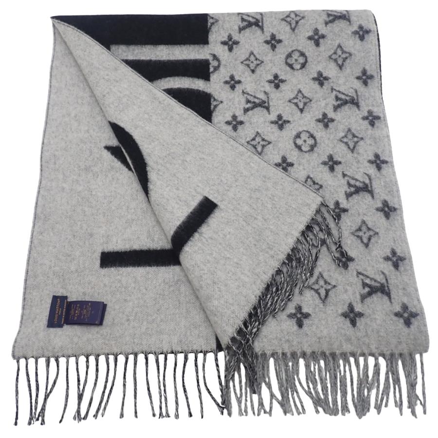 【美品】ルイヴィトン LVスプリット　カシミヤマフラーLOUIS VUITTON LOUIS VUITTON（ルイ・ヴィトン） モノグラム マフラー LV スプリット