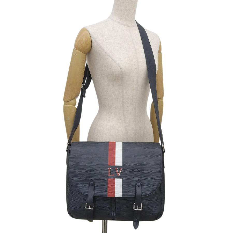 LOUIS VUITTON(ルイ・ヴィトン) エピ クリストファー・メッセンジャー ショルダーバッグ 肩掛け 斜め掛け エピレザー ネイビー紺 ホワイト白 レッド赤 シルバー金具 メンズ 40802182442【中古】【アラモード】 LOUIS VUITTON（ルイ・ヴィトン） エピ クリストファー