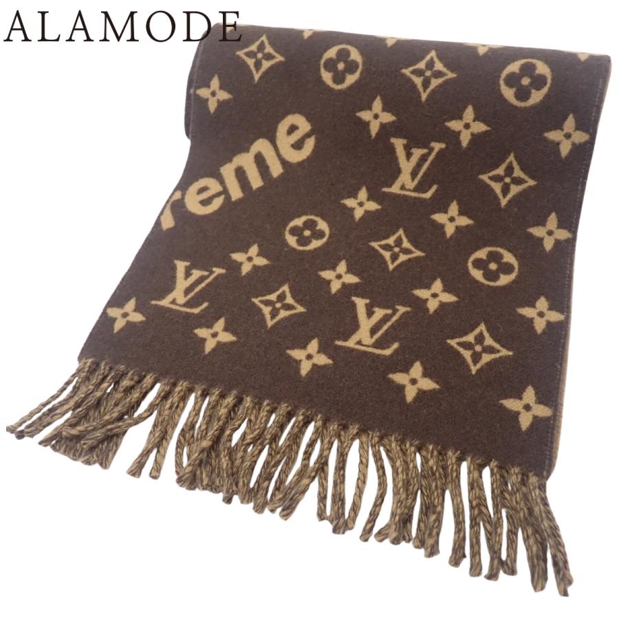 ルイ・ヴィトン supremeコラボマフラー ベージュ/ブラウン LOUIS VUITTON（ルイ・ヴィトン） モノグラム LV×シュプリーム