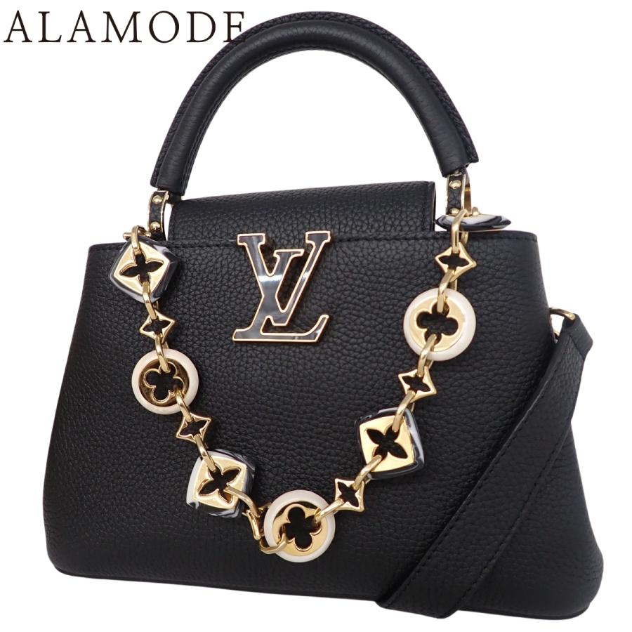 ルイヴィトン カプシーヌコンパクト ブラック　フラワーモチーフ LOUIS VUITTON（ルイ・ヴィトン） カプシーヌBB ハンドバッグ