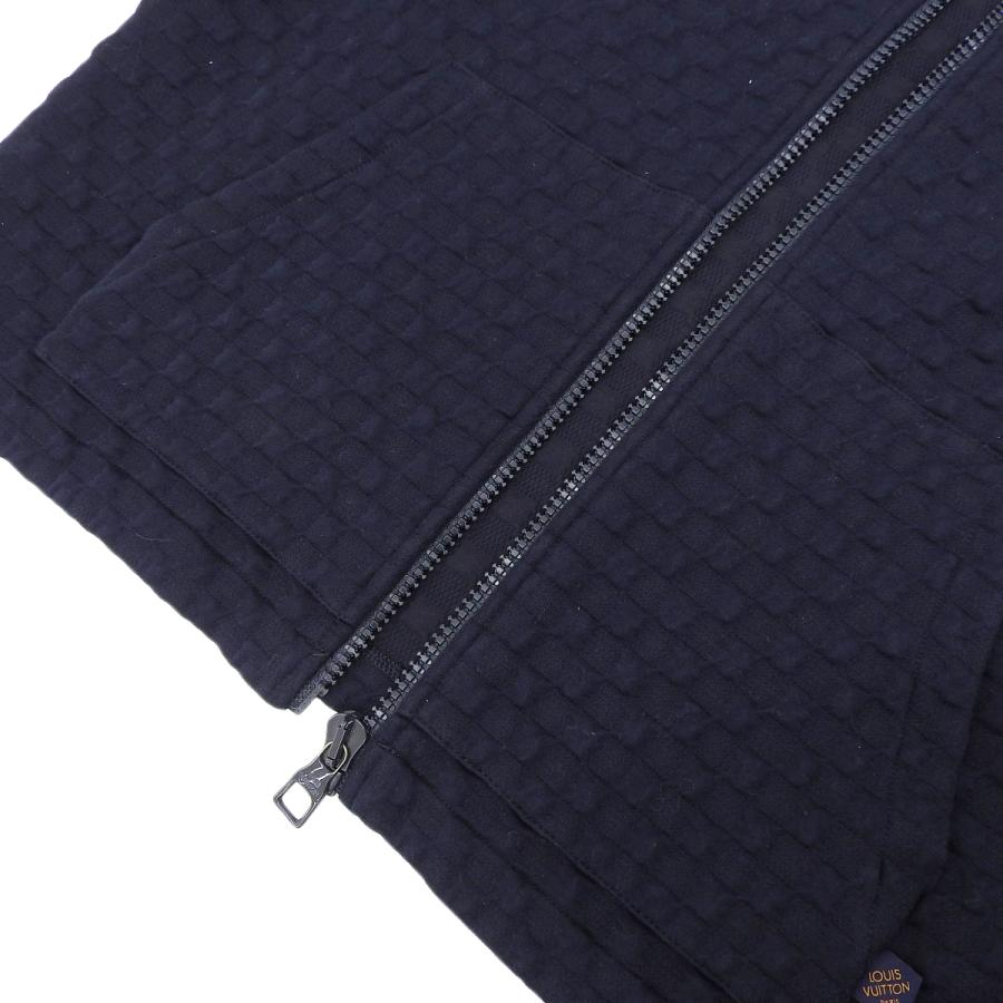 LOUIS VUITTON(ルイ・ヴィトン) ダミエ ジップアップパーカー スウェット/パーカー 2020年 RM202M アパレル ファッション 長袖 フーディ XXL コットン ネイビー紺 メンズ 40802182840【中古】【アラモード】 LOUIS VUITTON（ルイ・ヴィトン） ダミエ ジップアップパーカー 2020年