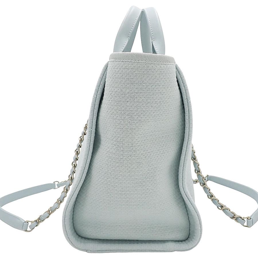 CHANEL ✨ドーヴィルラインチェーンショルダー キャンバス グレー CHANEL（シャネル） ドーヴィル ショッピング バッグ トート チェーン