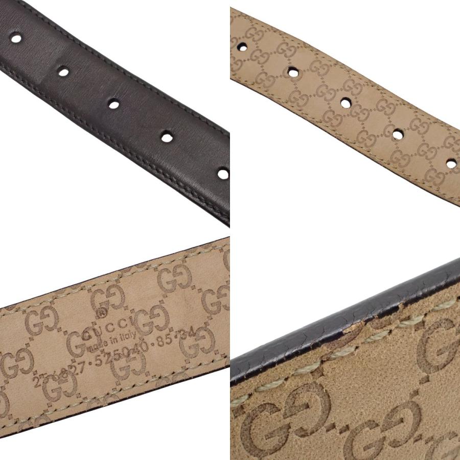GUCCI（グッチ） マイクログッチ ベルト 小物 85・34 レザー ブラック