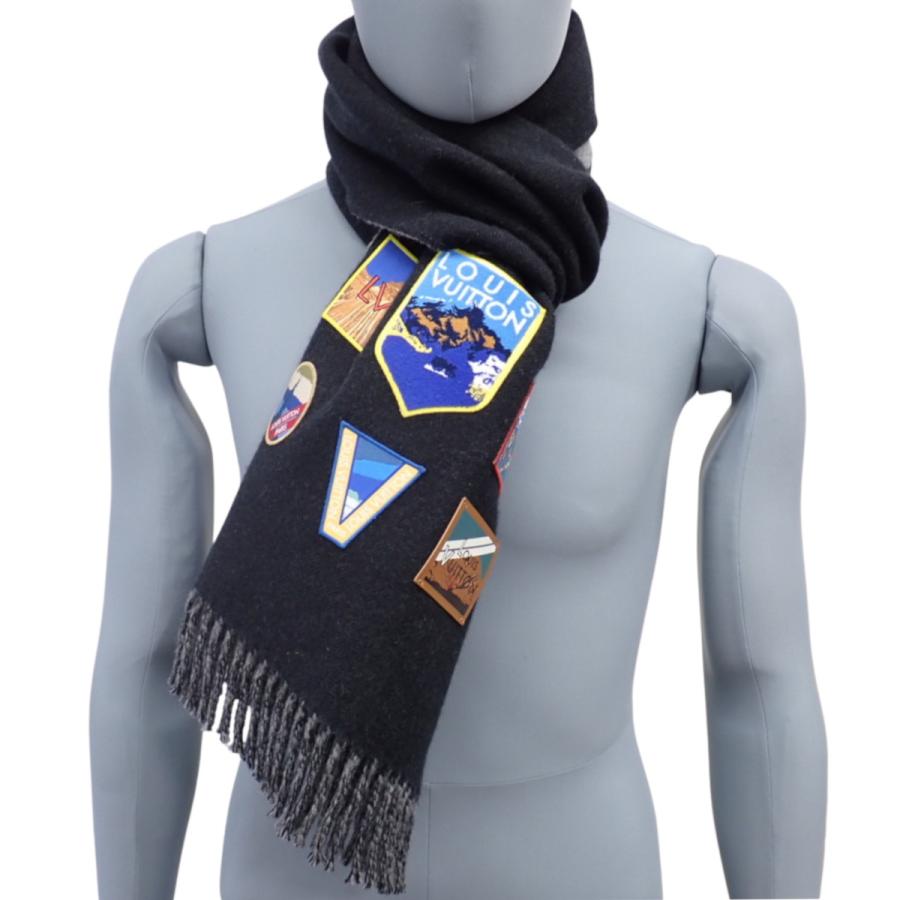 LOUIS VUITTON(ルイ・ヴィトン) エシャルプ・シティ・アルプス マフラー ウール ブラック黒 グレー M71096 40802185344【アラモード】_4