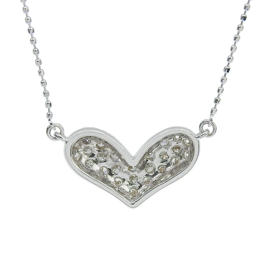 D0.50 ハートダイヤモンド ネックレス ホワイトゴールド K18WG 3.5g ネックレス ジュエリー シルバー 40802185685【アラモード】 |  | 01