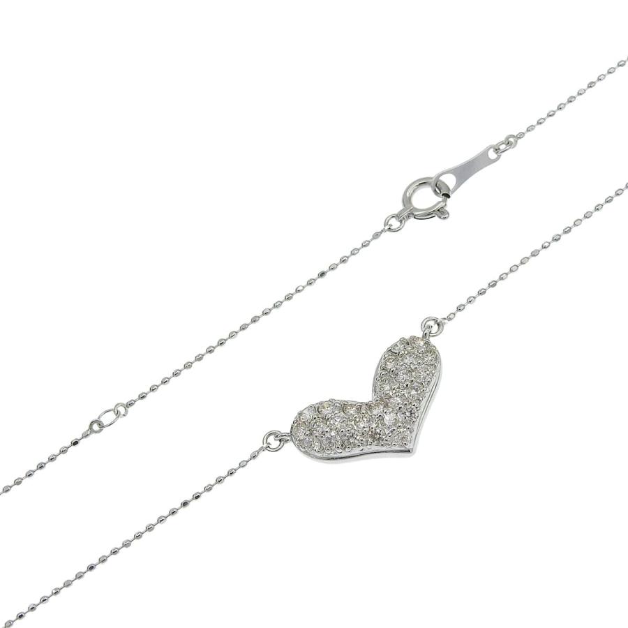 D0.50 ハートダイヤモンド ネックレス ホワイトゴールド K18WG 3.5g ネックレス ジュエリー シルバー 40802185685【アラモード】 |  | 03