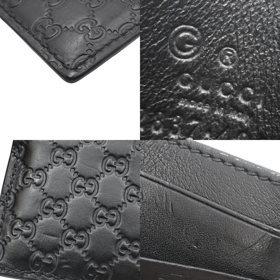 GUCCI(グッチ) マイクログッチシマ カードホルダー カードケース/パスケース 定期入れ パスケース グッチシマレザー ブラック黒 262837 メンズ 40802186479【中古】【アラモード】 GUCCI（グッチ） マイクログッチシマ カードホルダー カードケース