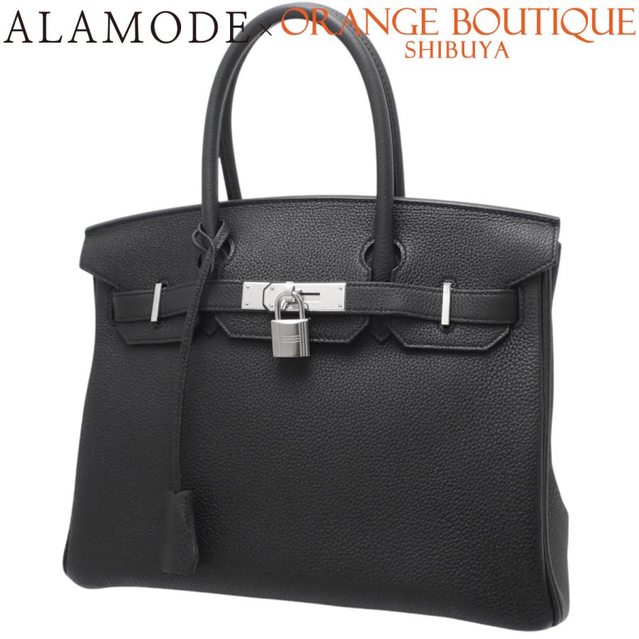人気品 黒 レザー ハンドバッグ バーキン30 HERMES（エルメス） バーキン30 ブラック黒 トゴ パラジウム金具