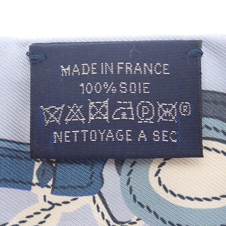 HERMES(エルメス) BRIDES DE GALA APPLIQUE ブリッド・ドゥ・ガラ・アップリケ・ピケ ツイリー 水色 紺 シルク 40802186990【アラモード】_3
