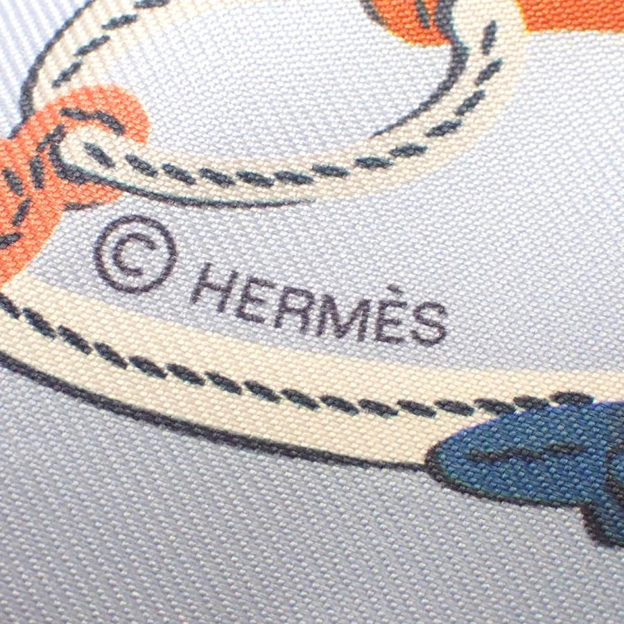 HERMES(エルメス) BRIDES DE GALA APPLIQUE ブリッド・ドゥ・ガラ・アップリケ・ピケ ツイリー 水色 紺 シルク 40802186990【アラモード】_4