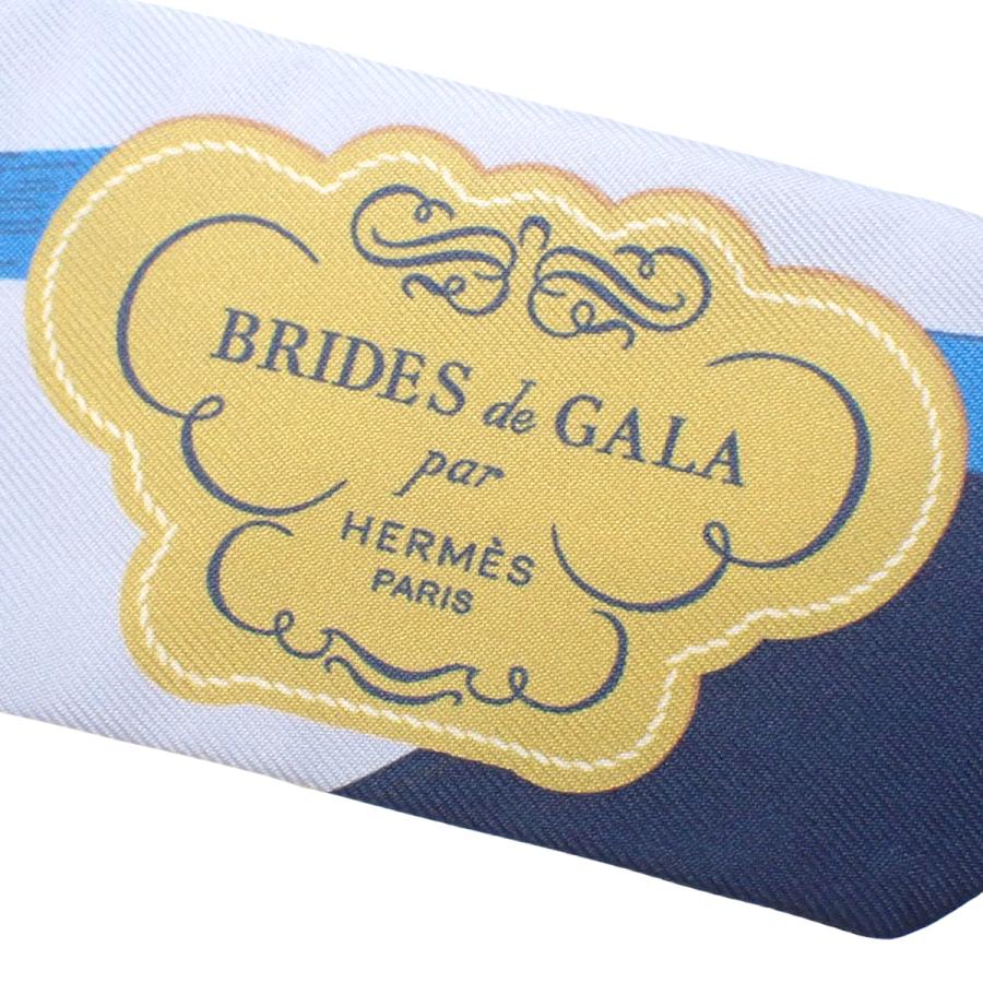 HERMES(エルメス) BRIDES DE GALA APPLIQUE ブリッド・ドゥ・ガラ・アップリケ・ピケ ツイリー 水色 紺 シルク 40802186990【アラモード】_5