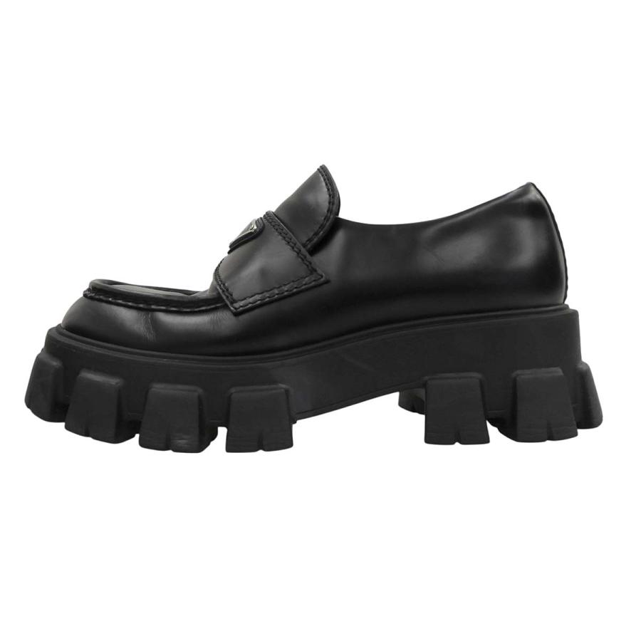 PRADA ブラック 厚底 モノリス ローファー PRADA（プラダ） モノリス ローファー フラットシューズ 厚底 5 レザー