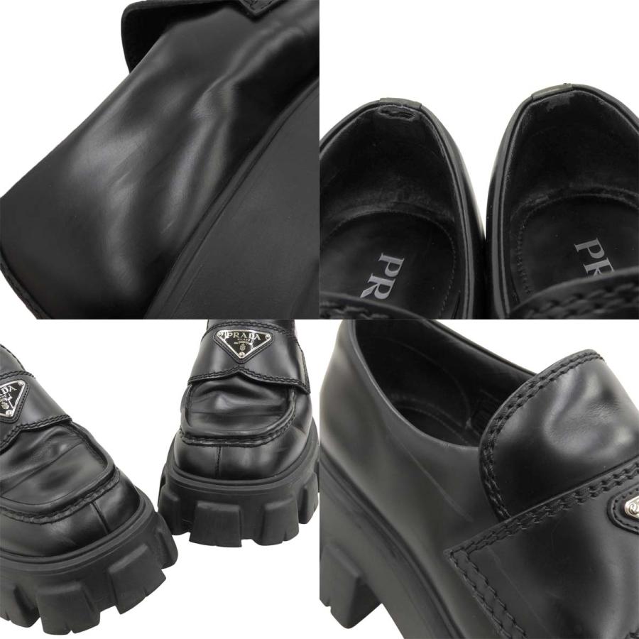 PRADA（プラダ） モノリス ローファー フラットシューズ 厚底 5 レザー