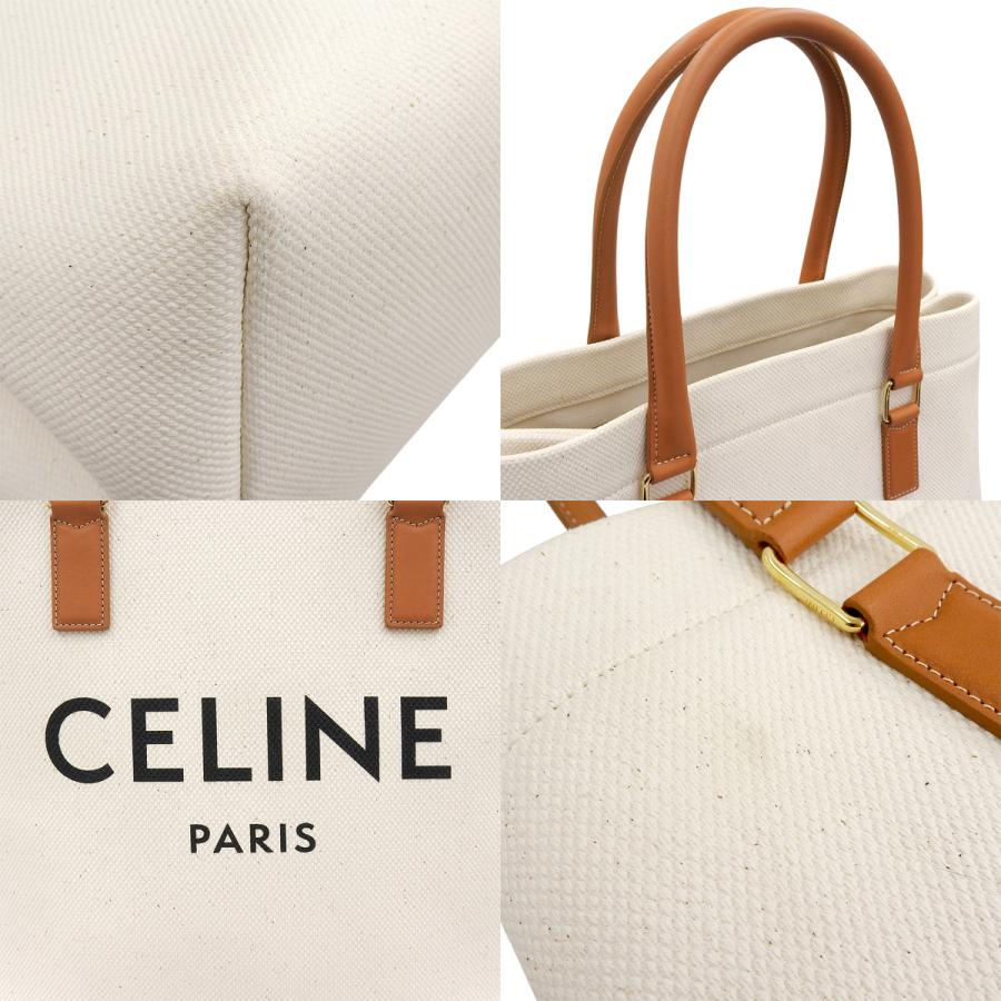 CELINE トートバッグ キャンバス レザー CELINE（セリーヌ） ニュー ホリゾンタル キャンバス レザー Natural