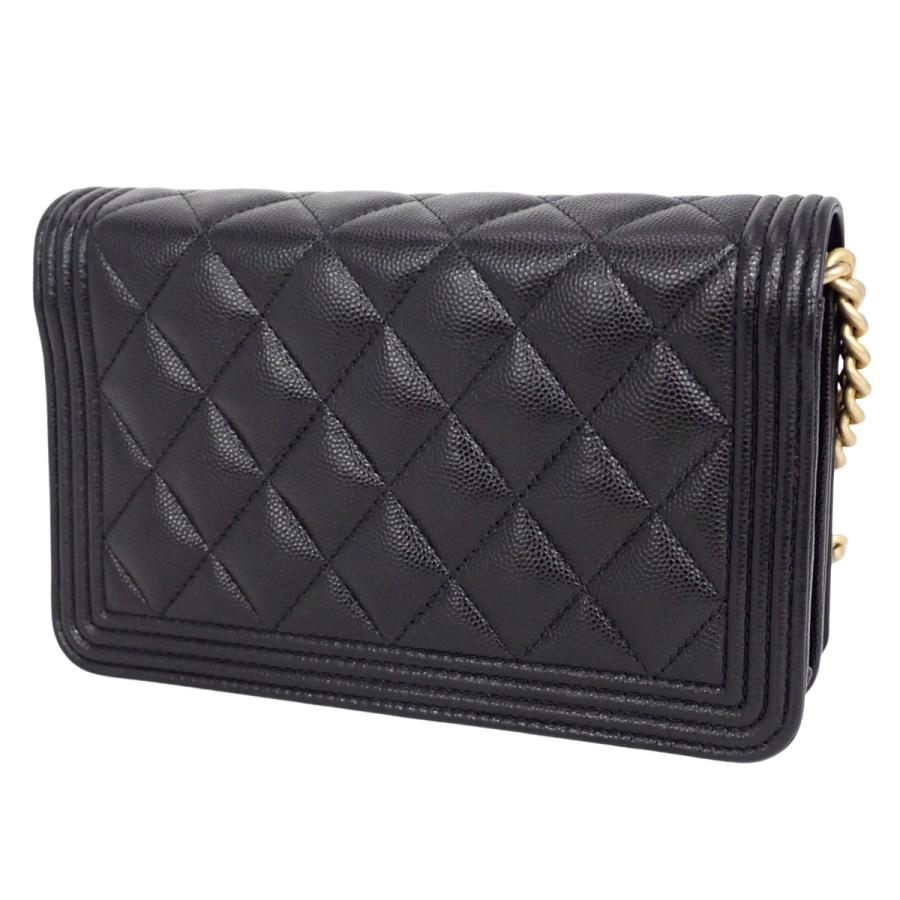 シャネル　デカココ　ポーチ　長財布　キャビアスキン　黒　チェーンショルダー CHANEL（シャネル） ボーイシャネル ココマーク チェーンウォレット