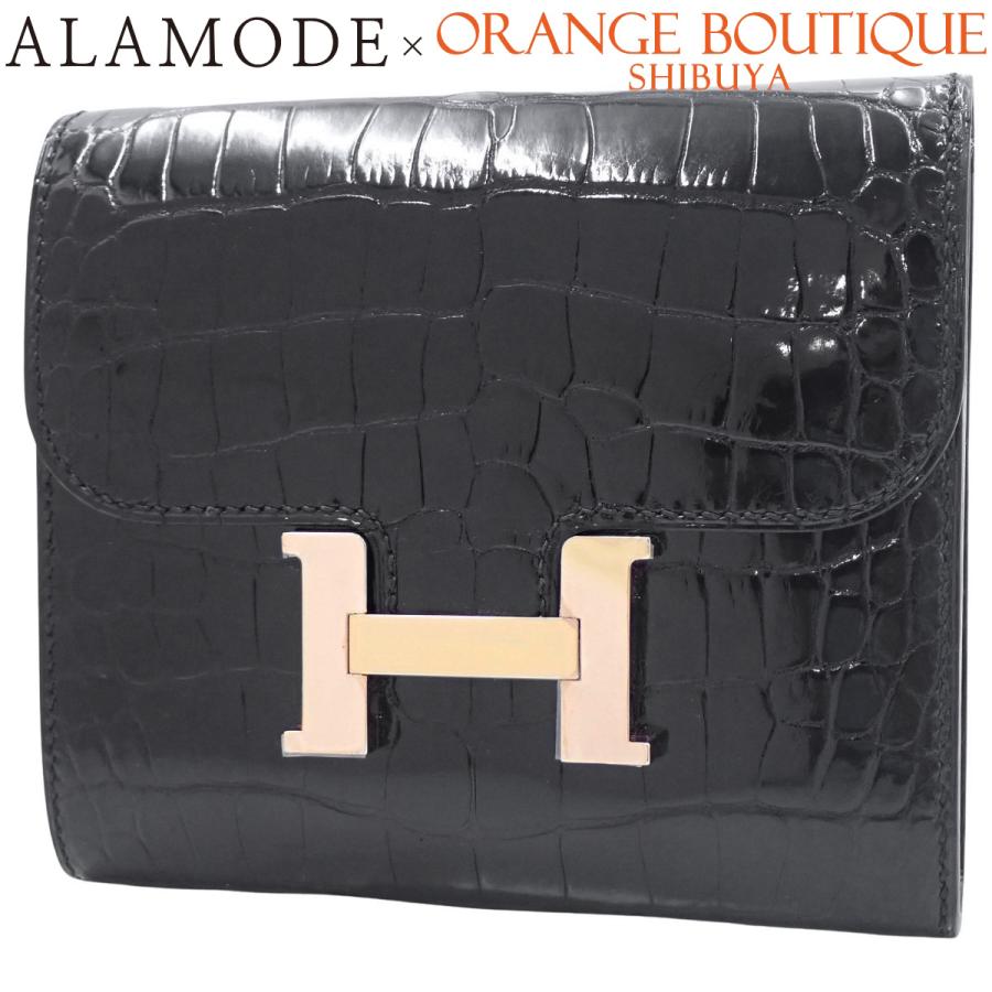 HERMES（エルメス） コンスタンス コンパクト ブラック黒 アリゲーター 