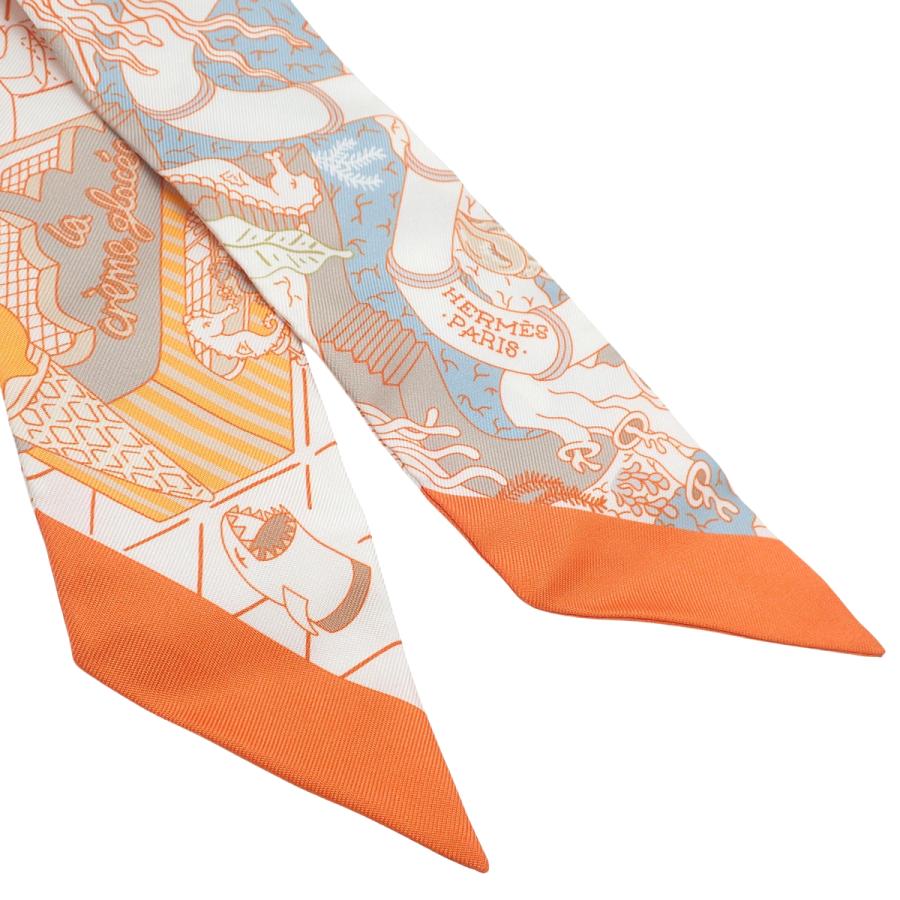 エルメス ★ ツイリー スプラッシュパーク オレンジ HERMES（エルメス） Splash Park スプラッシュパーク ツイリー ブラン