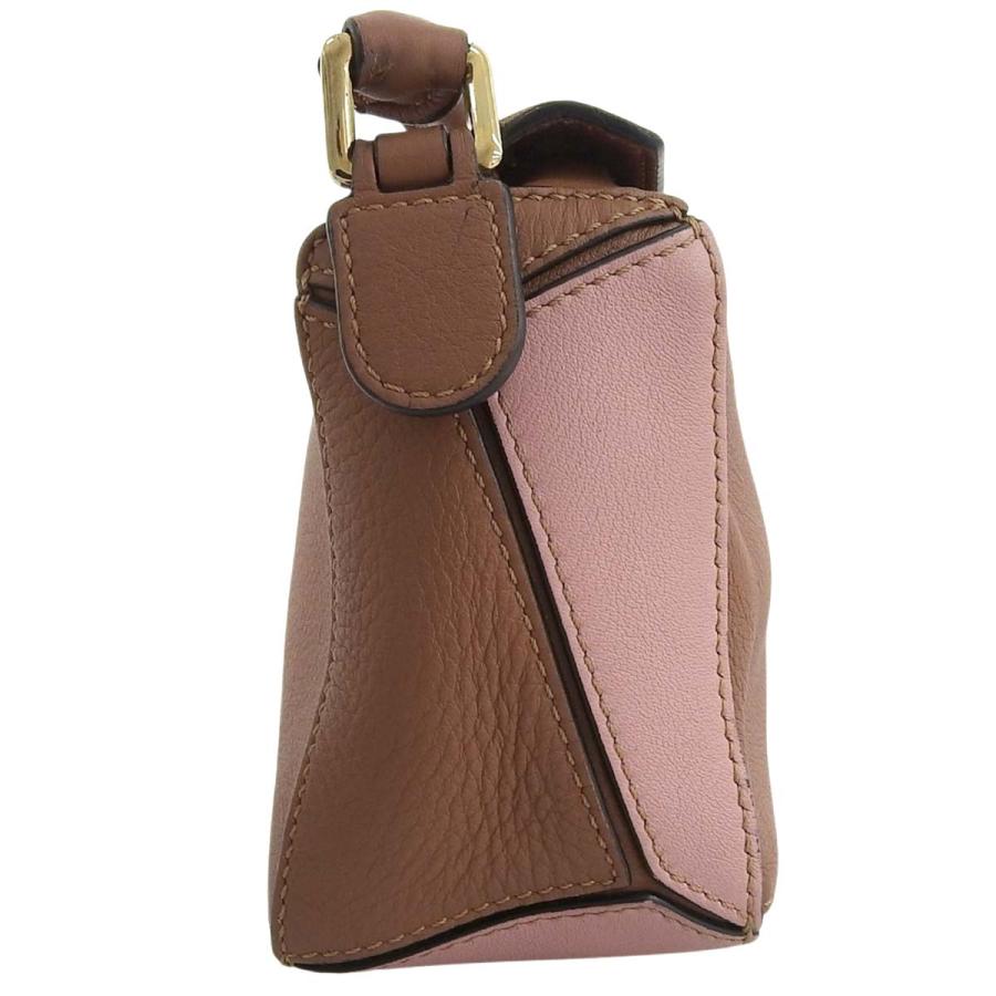 LOEWE(ロエベ) Puzzle パズルバッグ ミニ ショルダー ハンドバッグ レザー ブラウン茶 ピンク ゴールド金具 40802196387【アラモード】 | LOEWE | 03