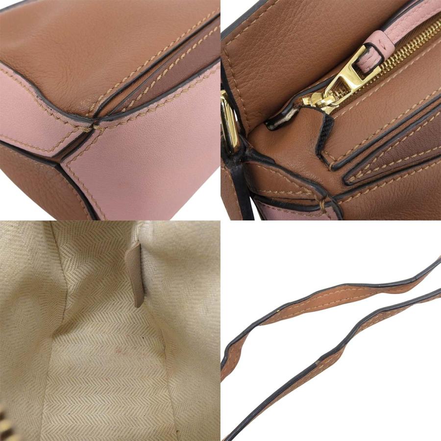 LOEWE(ロエベ) Puzzle パズルバッグ ミニ ショルダー ハンドバッグ レザー ブラウン茶 ピンク ゴールド金具 40802196387【アラモード】 | LOEWE | 07