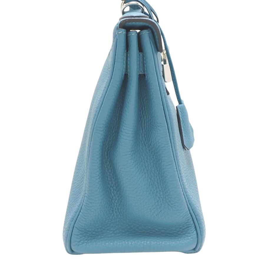HERMES（エルメス） ケリー28 (内縫い) ブルージーン 青 トゴ シルバー 
