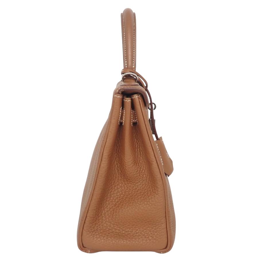 HERMES（エルメス） ケリー25 (内縫い) ゴールド ブラウン茶 トゴ