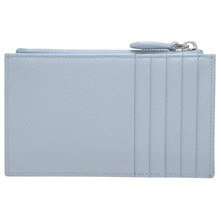 PRADA(プラダ) サフィアーノトライアングル カードケース サフィアーノレザー セレステ シルバー金具 1MC086 40802196997【アラモード】 | PRADA | 01