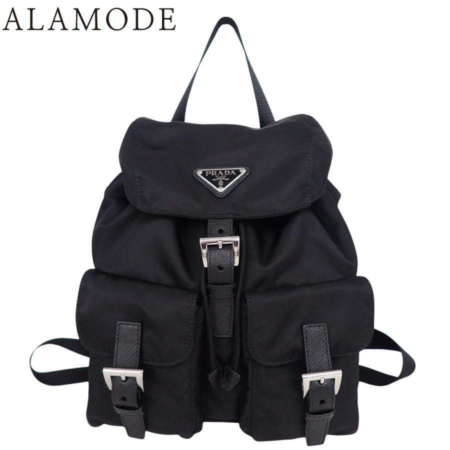美品✨PRADA プラダ　Re-Nylon 三角ロゴ　リュック　ブラック PRADA（プラダ） Re-Nylon バックパック リュックサック 三角ロゴ