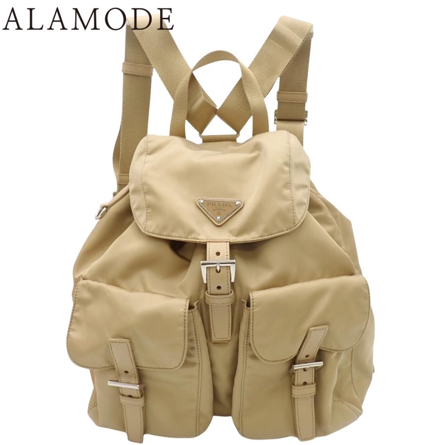 プラダ ポーチ付 ミディアム Re-Nylon バックパック ナイロン デザートベージュ 1BZ811_RV44_F0F24_V_OTO 40802201247【アラモード】 | PRADA